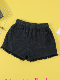 drawstring-high-waist-denim-shorts-with-pockets