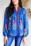 Vibrant Floral Blouse for Women - Lightweight & Comfortable Spring/Summer Top with Elegant Style and Bright Colors