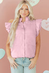 Stylish Women's Lightweight Pink Puffer Vest - Trendy Layering Essential for Cold Weather Fashion
