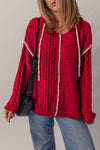 Women's Soft Knit Hooded Sweater - Cozy Casual Fit, Stylish Design for Effortless Fall and Winter Looks