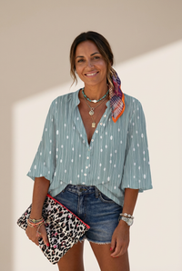 Women's 3/4 Sleeve Paisley Print Shirt in Blouses & Shirts