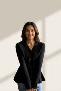 Women's Autumn Winter V-Neck Knitted Sweater with Peplum made for easy styling and wardrobe coordination, with premium-like structure and finish.