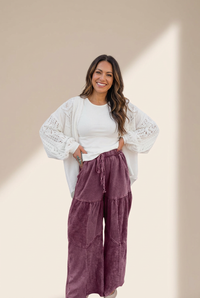 Wild Ginger Mineral Wash Wide Leg Tiered Boho Pants with practical styling and dependable silhouette control.