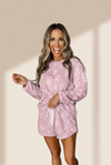 Cozy Women's Lavender Leopard Print Fleece Lounge Set - Relaxed Fit Two-Piece Outfit for Ultimate Comfort made for easy styling and wardrobe