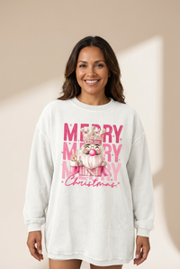 women's white twisted ribbed nutcracker king christmas sweatshirt made for easy styling and wardrobe coordination, with premium-like structure and