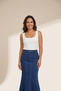 Dark Wash Denim Mermaid Skirt