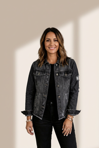 Women's Distressed Denim Jacket in Denim jackets