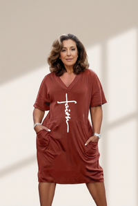 Faith Cross T-Shirt Dress with practical styling and dependable silhouette control.