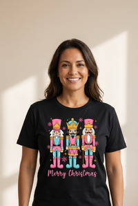 Women's Nutcracker Holiday Graphic Tee in Premium Cotton Blend made for easy styling and wardrobe coordination, with premium-like structure and