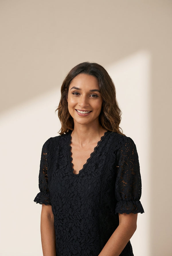 Women's Solid Color Lace Chiffon Women'S Loose Fit Pullover Top