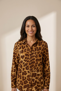 Women's Long Sleeve Leopard Shirt in Blouses & Shirts