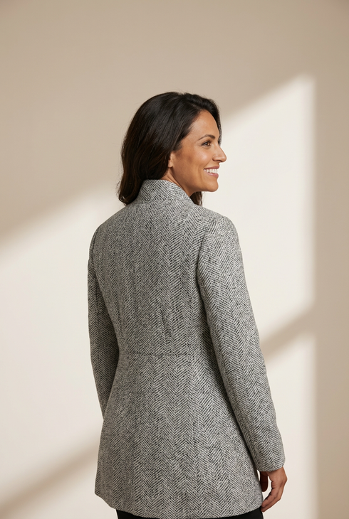 Elegant Open-Front Dual Pockets Long Sleeve Blazer