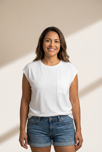 women's perfect summer tee made for easy styling and wardrobe coordination, with premium-like structure and finish. with practical styling and