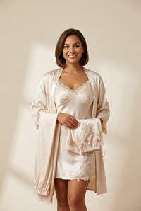 5-Piece Silk-Feel Satin Pajama Set with Lace with practical styling and dependable silhouette control.
