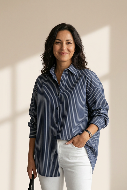 Women's Oversized Striped Shirt in Blouses & Shirts, photo 8