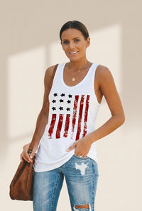Women's Cotton Blend USA Flag Tank in Tank Tops, photo 6