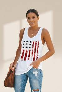 Women's Cotton Blend USA Flag Tank in Tank Tops, photo 6