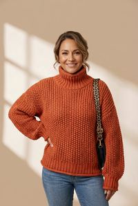 Women's Chunky Knit Turtleneck Pullover in Sweaters