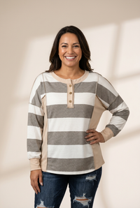 Women's Horizontal Striped Knit Sweater in Sweaters