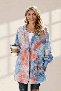 Women's Plush Hooded Pocket Zipper Coat