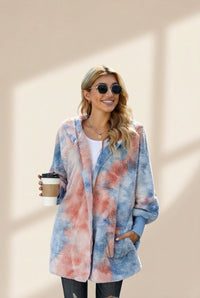 Women's Plush Hooded Pocket Zipper Coat