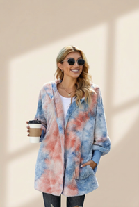 Women's Plush Hooded Pocket Zipper Coat