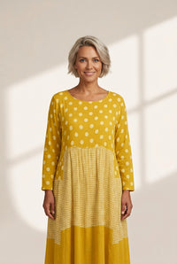 Women's Polka Dot Long Sleeve Dress with Round Neck and Pockets, photo 6