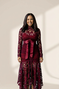 Women's Lace Hollow Long Sleeve Stand Collar Irregular Dress, photo 10