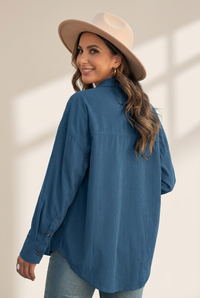 Women's Fashion Style Button Lantern Long Sleeve Blouse