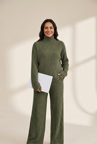 Turtleneck Long Sleeve Sweater and Knitted Skirt Two-Piece Suit with practical, photo 8