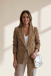 Women's V-Neck Double Breasted Solid Coat Dress