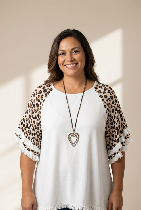 Women's Plus Size Leopard Print Bell Sleeve T-Shirt made for easy styling and wardrobe coordination, with premium-like structure and finish.
