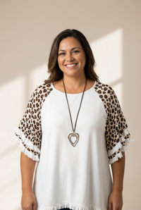 Women's Plus Size Leopard Print Bell Sleeve T-Shirt made for easy styling and wardrobe coordination, with premium-like structure and finish.