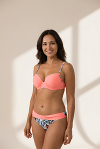 Women's Seductive Pink Push-up Bikini Set with Padded Gather