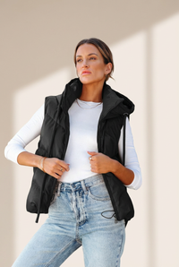 Women's Solid Lightweight Thermal Layer Sleeveless Zip-Up Vest Coat