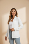 Solid Long Sleeves Pockets Open-Front Versatile Blazer