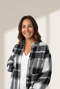 Women's Charcoal and White Plaid Button-Down Shacket