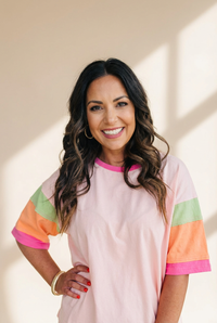 Women's Oversized Colorblock Cotton-Blend Top with Exposed Seams