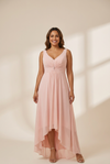 Women's V-Neck High-Low Chiffon Evening Party Dress