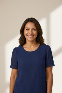 Women's Versatile Swiss Dot Short Sleeve Shirt