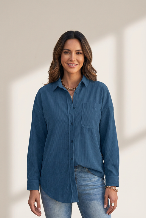 Women's Fashion Style Button Lantern Long Sleeve Blouse