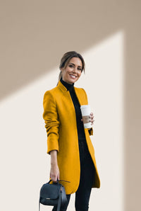 Women's Black Blue Gray Long Coat for Casual Daily and Valentine's Day with practical styling and dependable silhouette control.