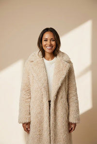 Women's Casual Solid Color Plush Medium Long Coat