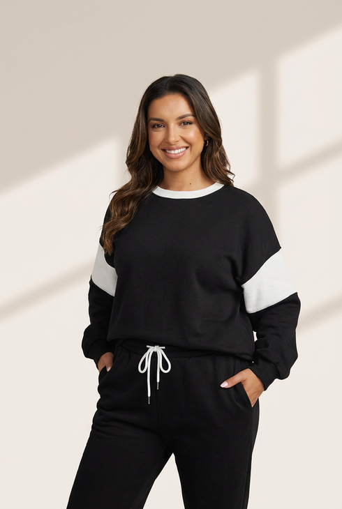 Women's High-Waisted Activewear Pant Set in Black - Comfortable, Stylish, and Perfect for Workouts or Casual Wear