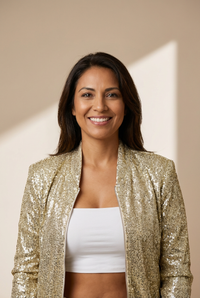 Women's Metallic Sequin Zip-Front Jacket in Khaki