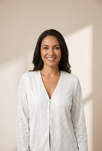 Sequined Open-Front Evening Jacket in Winter White made for easy styling and wardrobe coordination, with premium-like structure and finish