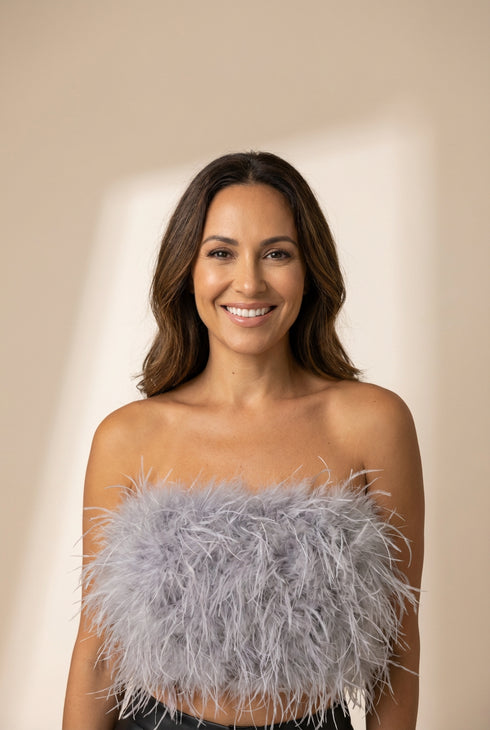 Women's Tops Feather Tube Top Sleeveless Tank Top