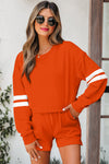 Cozy Women's Varsity Sweatshirt and Shorts Set - Trendy Athletic Outfit for Comfortable Everyday Style in Vibrant Colors