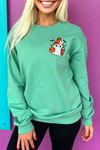 Women's Halloween Embroidered Sweatshirt - Cozy Fit, Festive Design in Black, Perfect for Fall Celebrations