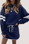 Chic Women's Varsity Sweatshirt and Skirt Set in Cozy Fit - Ideal for Casual Outings and Sporty Styles